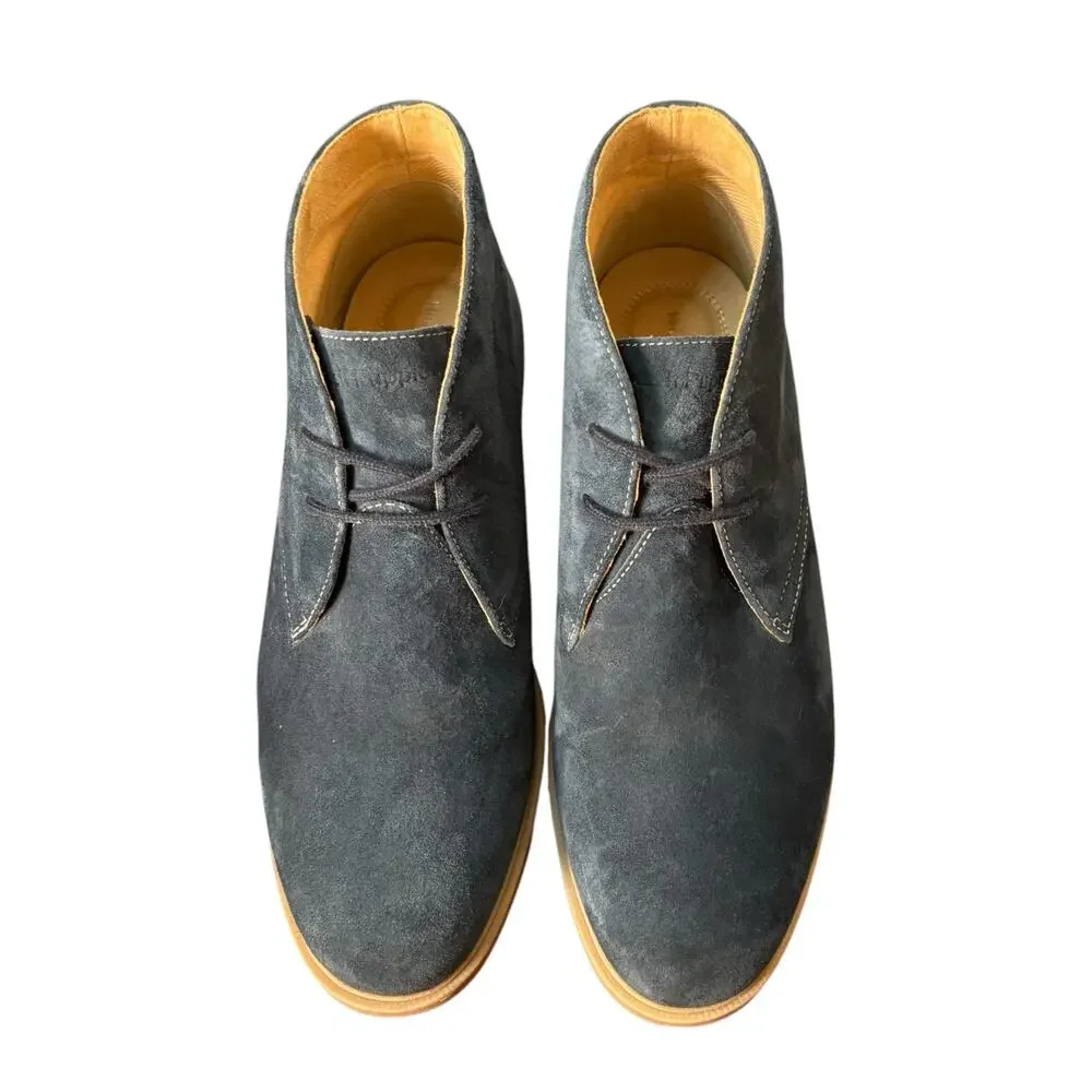 Hush Puppies Bounce Navy Suede Chukka Desert Boots Men’s 9M Comfort Minimalist